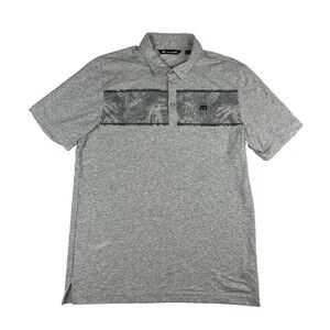 Travis Mathew Make Camp Golf Polo Performance Shirt Short Sleeve Gray Size Large